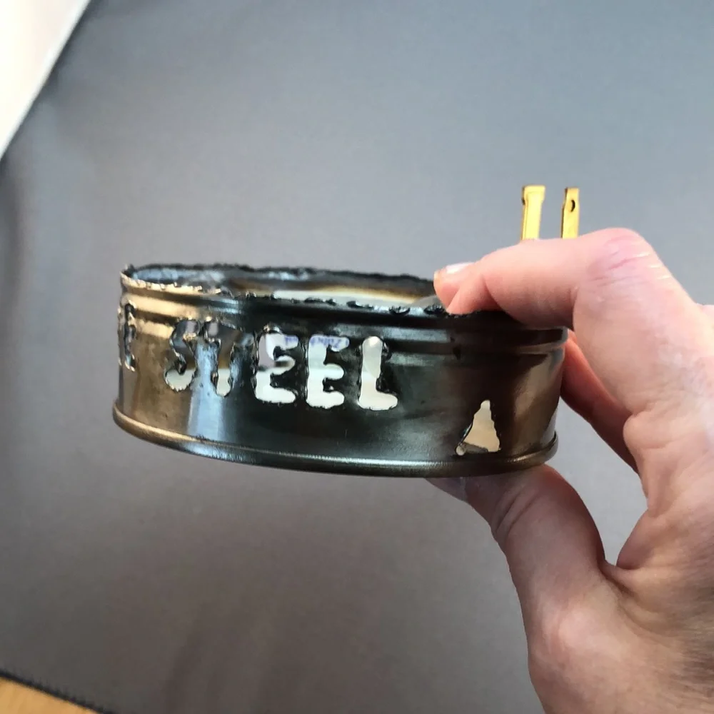 Nightlight made from Steel Can for Recycling